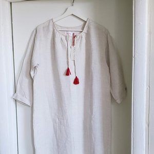Linen Caftan with Tassles